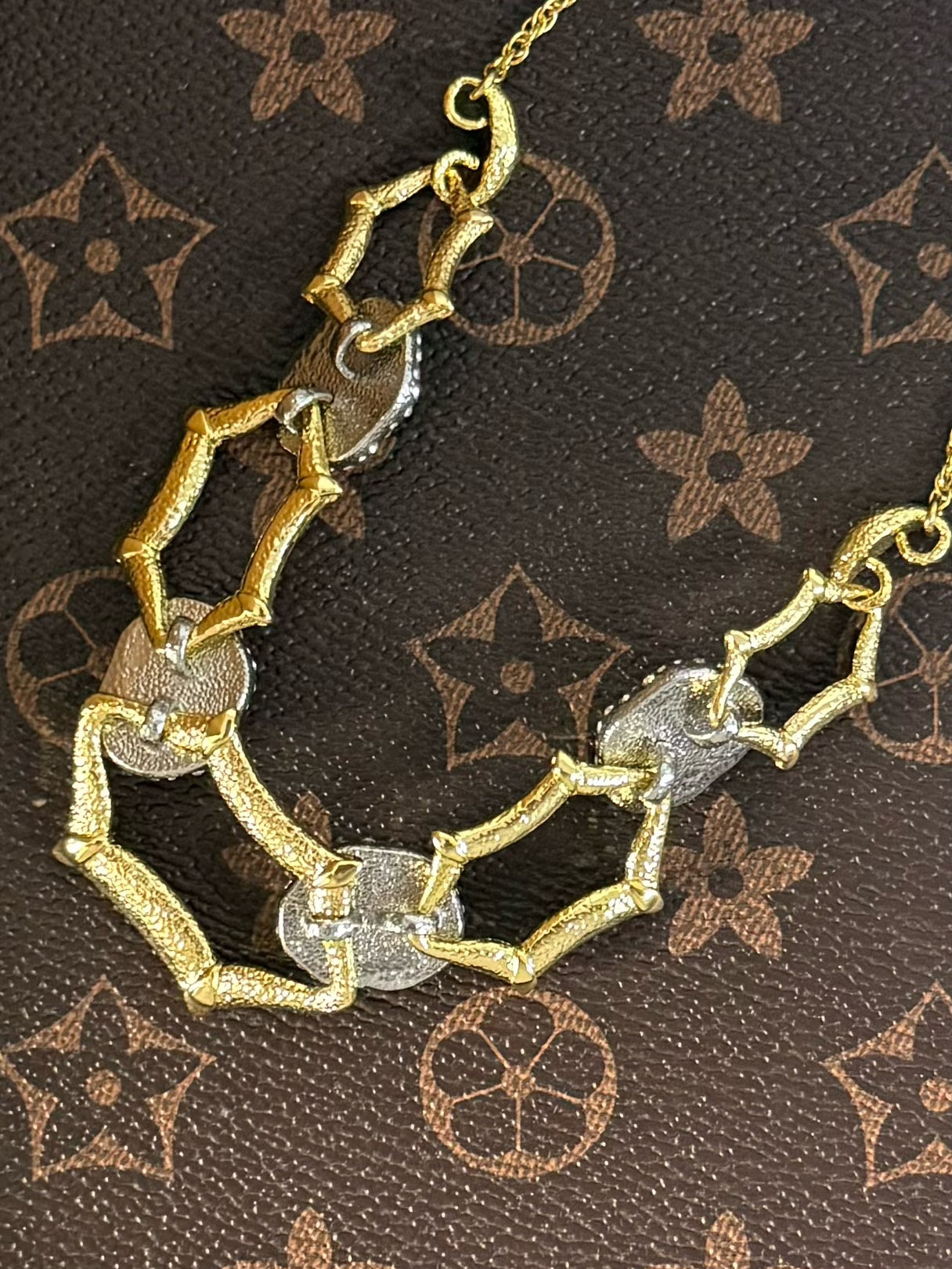 Genius Vintage Geometric Turquoise Necklace – Gold-Plated Copper Artistic Statement Design