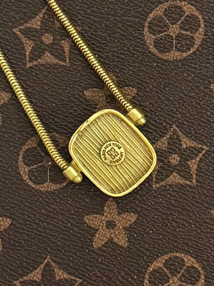 Elegant Vintage Yellow Gemstone Pendant Necklace – Gold-Plated Copper Minimalist Choker Style