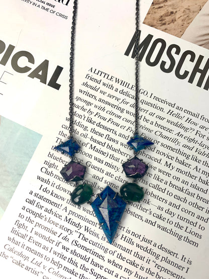 Vintage Chic Original Design Gold-Plated Lapis Lazuli Necklace