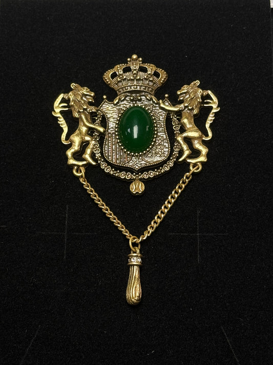 Vintage Heavy-Duty Gold-Plated French Court Style Tassel Brooch
