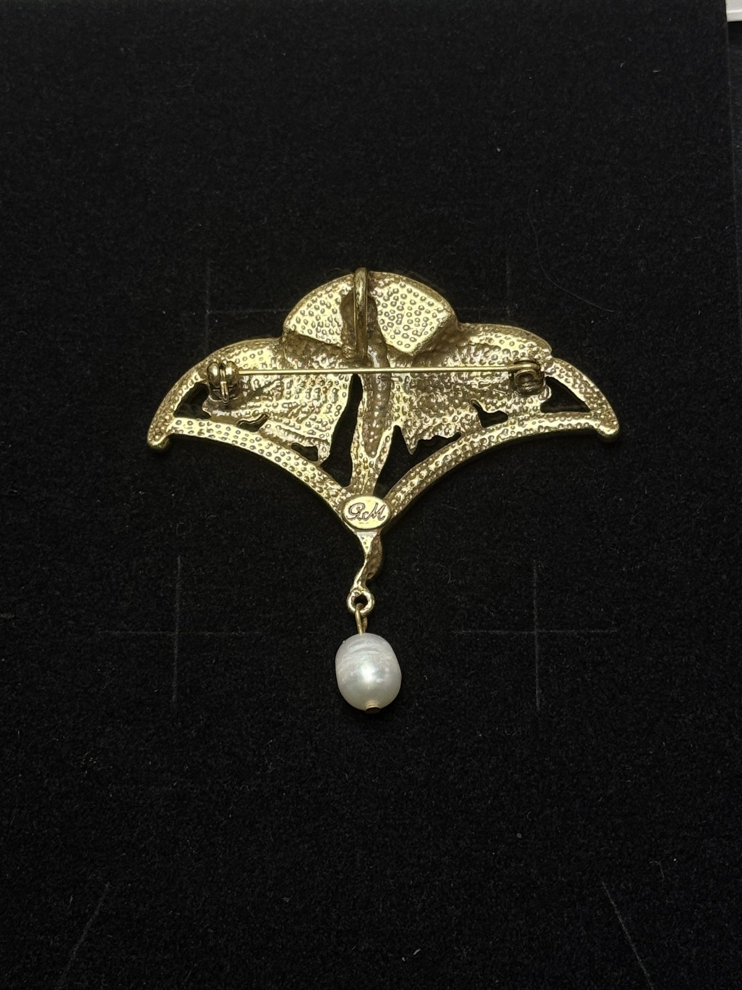 Vintage Medieval-Style Heavy-Duty Gold-Plated Flower Fairy Tassel Brooch
