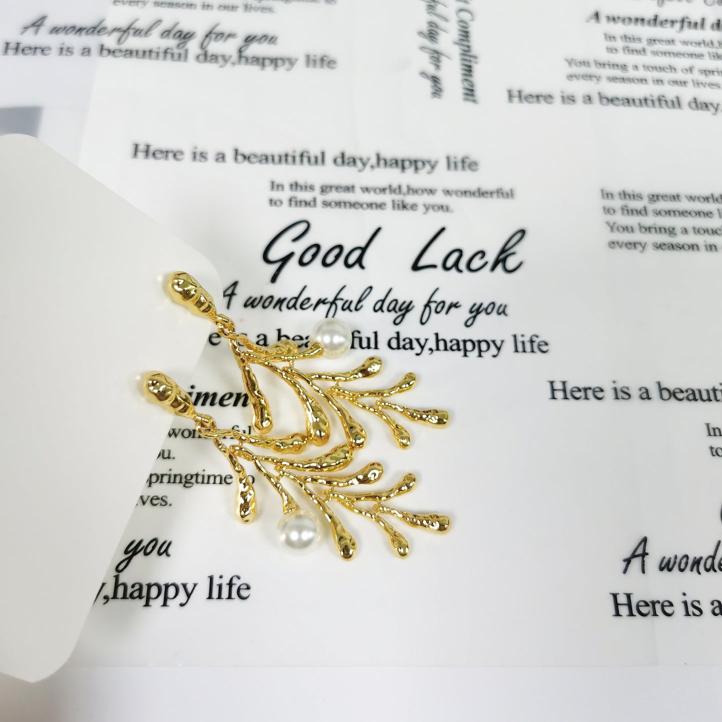 Avant-Garde Golden Leaf Fringe Earrings: Artisan Luxury Design