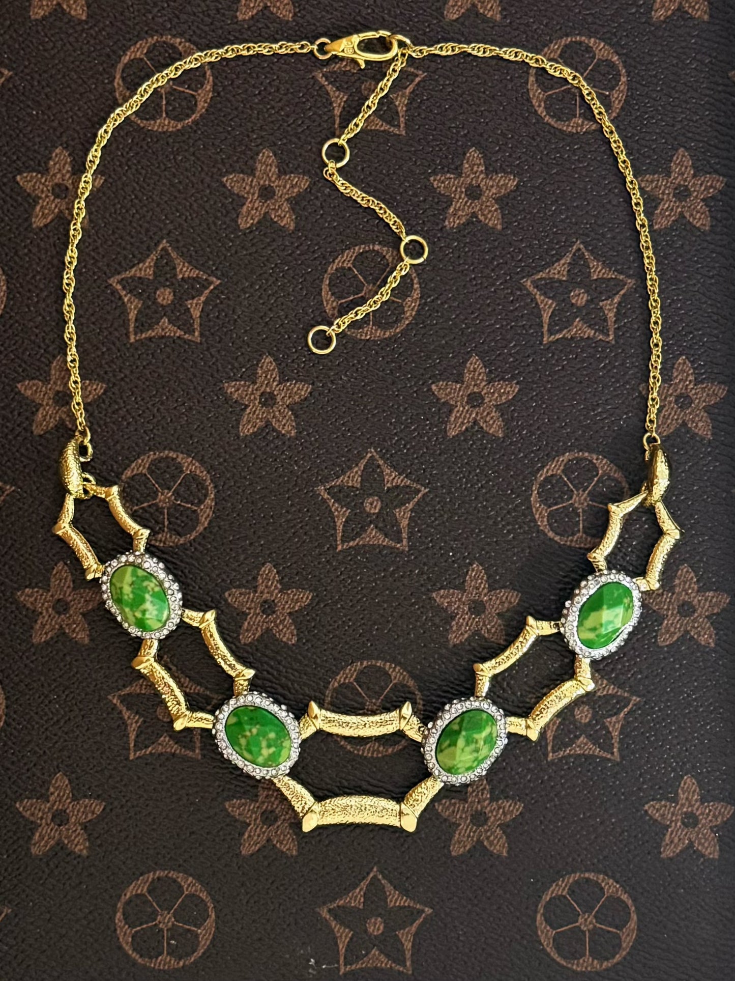 Genius Vintage Geometric Turquoise Necklace – Gold-Plated Copper Artistic Statement Design