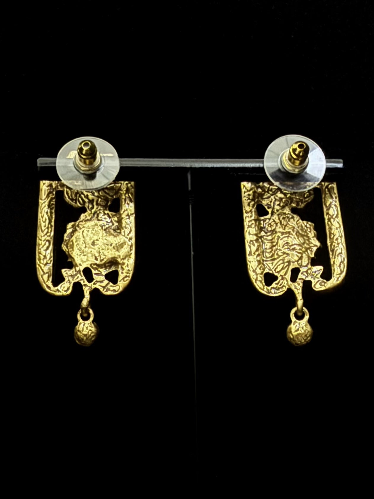 Handmade Vintage Enamel Flower Earrings - Antique Gold Plated Copper with Full CZ Stone Pavé | Boho Elegant Statement Bridal Jewelry