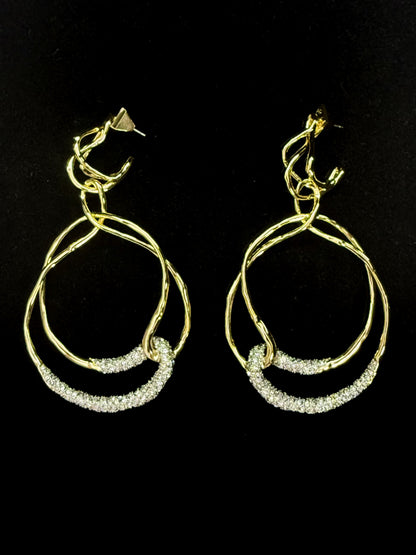 Bold Irregular Geometric Statement Earrings – Gold-Plated Copper Indie Designer Style