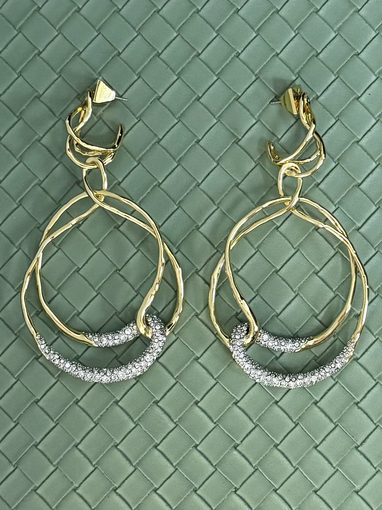 Bold Irregular Geometric Statement Earrings – Gold-Plated Copper Indie Designer Style