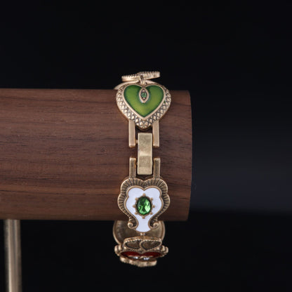 High-end Elegant Vintage Enamel Heart Bracelet