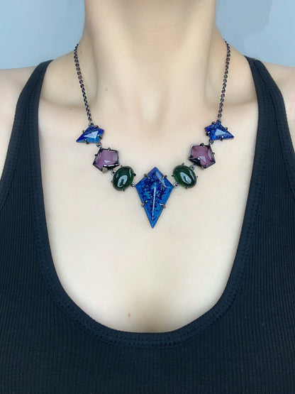 Vintage Chic Original Design Gold-Plated Lapis Lazuli Necklace