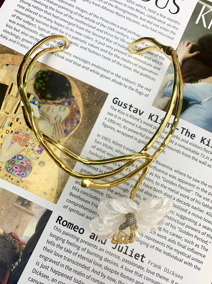 Artisan Floral Statement Necklace - Daring Enamel Craftsmanship