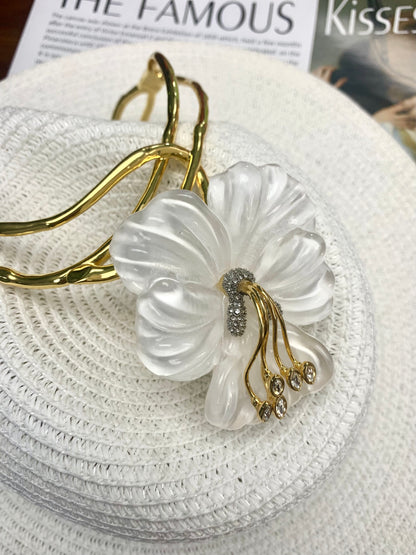 Artisan Floral Statement Necklace - Daring Enamel Craftsmanship