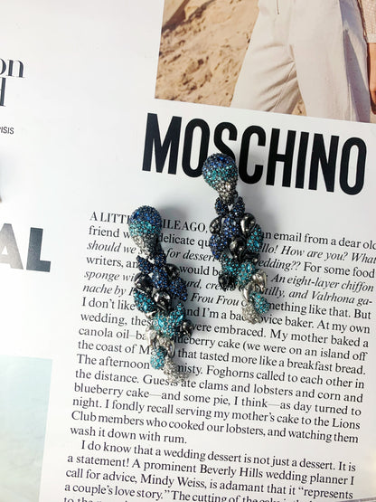 Avant-Garde Blue Zircon Floral Earrings: Artisan Luxury Design