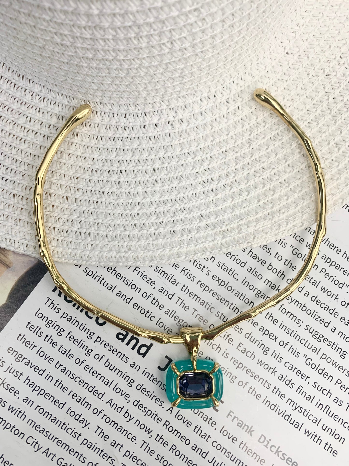 Rock Candy & Lapis Lazuli Choker - A minimalist necklace with daring enamel accents